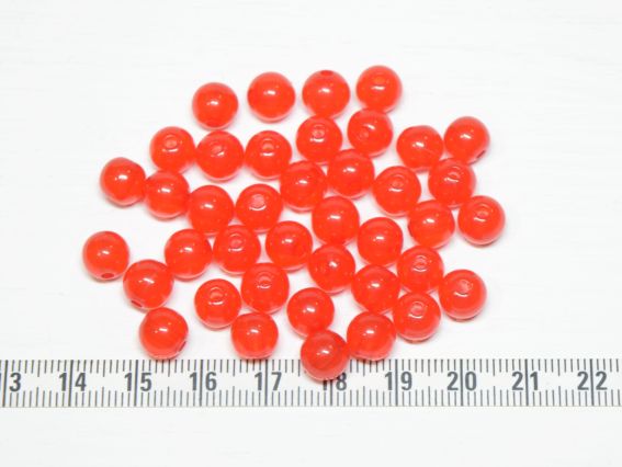 Намистини КУЛЯ діаметр 8мм, Желейні колір ЧЕРВОНИЙ Н07