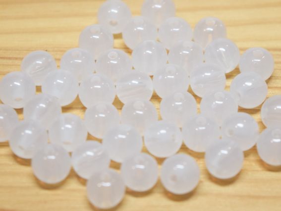 Бусины ШАР диаметр 8мм, Желейные цвет БЕЛЫЙ Н01, 10г