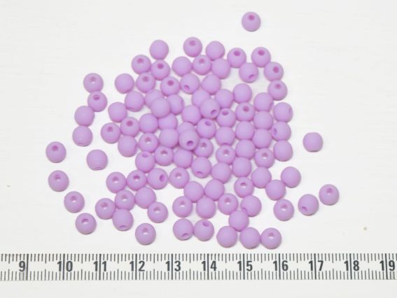 Намистини КУЛЯ діаметр 6мм, Матові колір Бузковий Е23, 10г