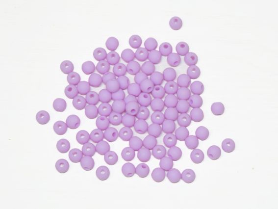 Намистини КУЛЯ діаметр 6мм, Матові колір Бузковий Е23, 10г