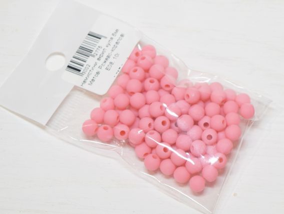 Намистини КУЛЯ діаметр 6мм, Матові колір Рожево-кораловий Е08, 10г