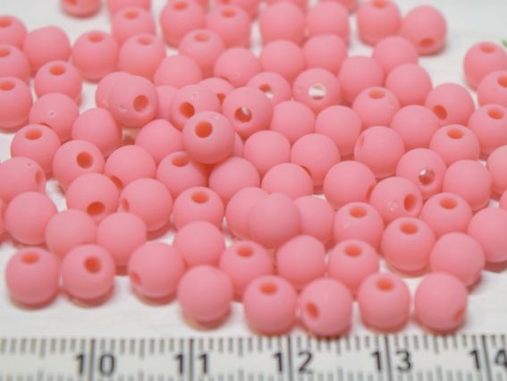 Намистини ШАР 6мм, Матові Рожево-коралові Е08, 10г Намистини ШАР 6мм, Матові Рожево-коралові Е08, 10г