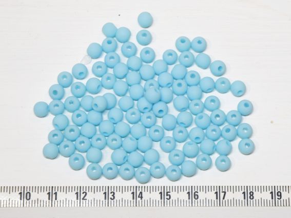 Намистини КУЛЯ діаметр 6мм, Матові колір Світло-Голубий Е40, 10г
