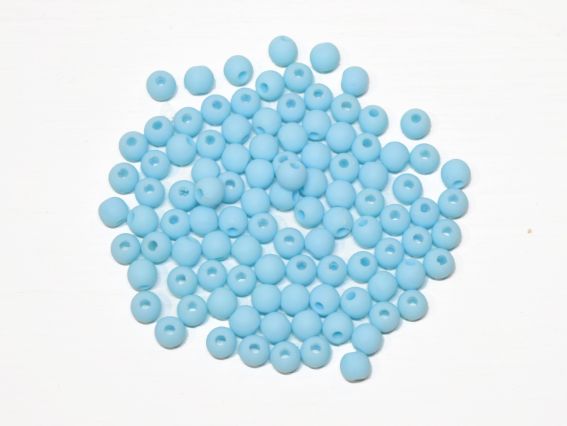 Намистини КУЛЯ діаметр 6мм, Матові колір Світло-Голубий Е40, 10г