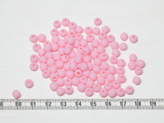 Бусины ШАР диаметр 6мм, Матовые цвет Розовый Е01, 10г