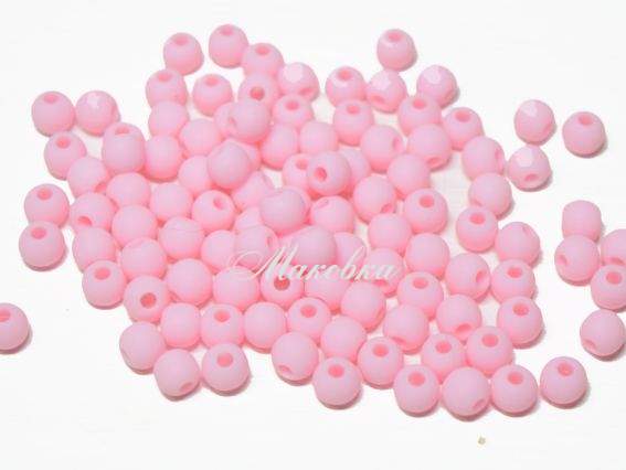 Бусины ШАР 6мм, Матовые Розовые Е01, 10г, 