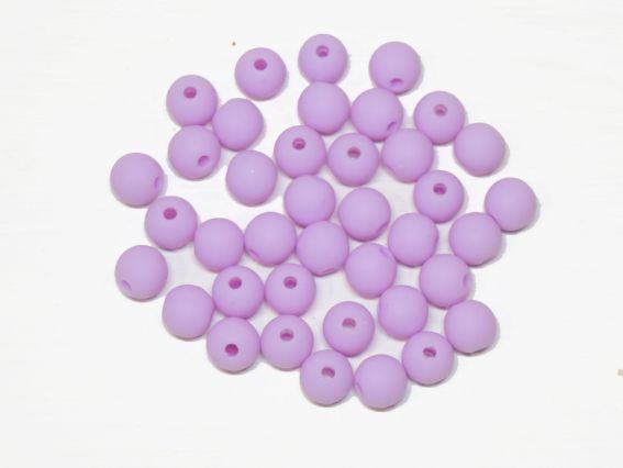 Намистини КУЛЯ діаметр 8мм, Матові колір Бузковий Е23, 10г