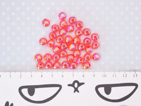 Намистини КУЛЯ діаметр 8 мм, Кракелюр, Червоний колір G20, 10г