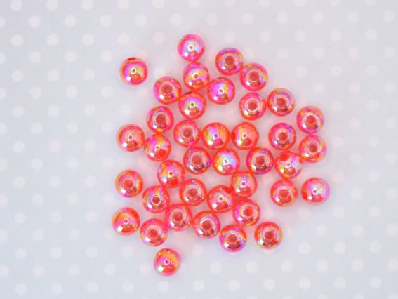 Намистини КУЛЯ діаметр 8 мм, Кракелюр, Червоний колір G20, 10г