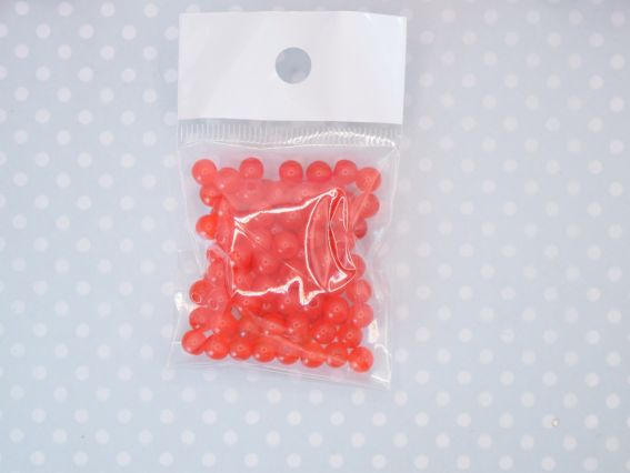 Намистини КУЛЯ діаметр 6мм, Желейні колір ЧЕРВОНИЙ Н07