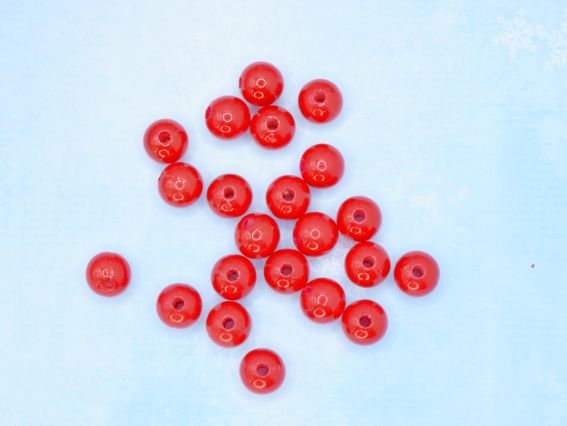 Намистини КУЛЯ діаметр 10 мм, Червоний вишневий колір , 10г