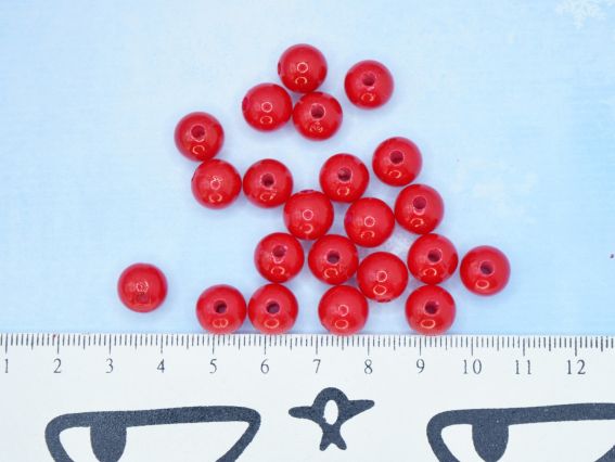 Намистини КУЛЯ діаметр 10 мм, Червоний вишневий колір , 10г
