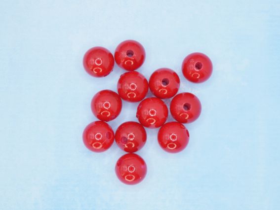 Намистини КУЛЯ діаметр 12 мм, Червоний вишневий колір , 10г