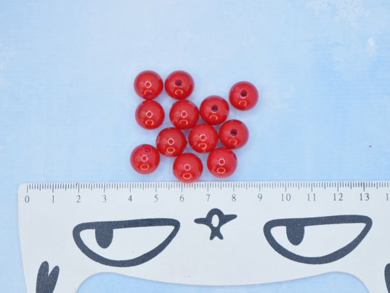 Намистини КУЛЯ діаметр 12 мм, Червоний вишневий колір , 10г