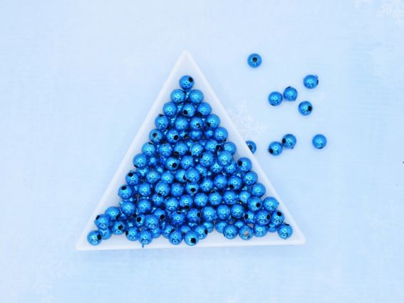 Намистини гальванізовані КУЛЯ 5 мм, сині №4, BG-05-Blue 10г 