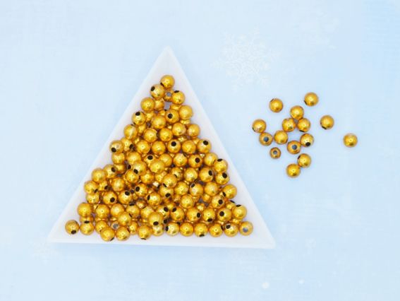 Намистини гальванізовані КУЛЯ 5 мм, золотисті Lux , BGL-05-Gold 10г 