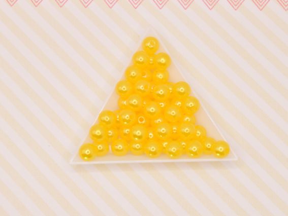 Бусины ШАР диаметр 8 мм,  цвет Желтый жемчужный, 10г