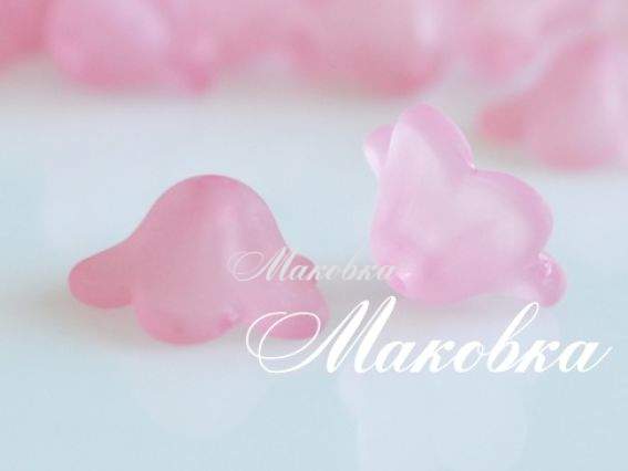 Бусины акриловые Колокольчик, 12х5 мм, матовые, 20 шт/уп, розовые