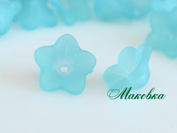 Акрилові намистини Дзвіночок, 12х5 мм, матові, 20 шт/уп, блакитні