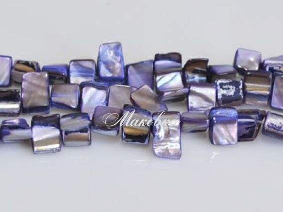 Бусины ракушка 07 рубка, сине-фиолетовый, 1 низка