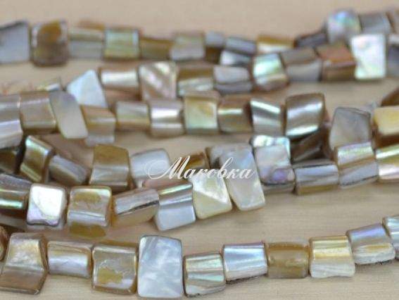 Бусины ракушка 12 рубка, кофе с молоком, 1 низка