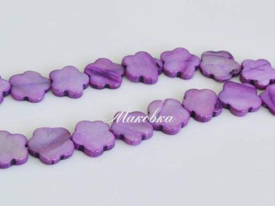 Бусины ракушка 28 цветок, фиолетовый, 1 низка Бусины ракушка 28 цветок, фиолетовый, 1 низка