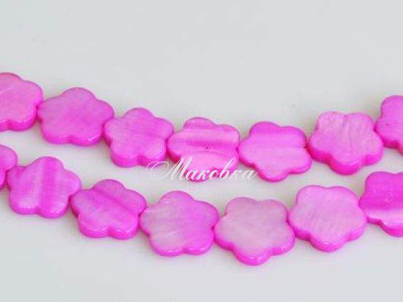 Бусины ракушка 17 цветок, розовый, 1 низка Бусины ракушка 17 цветок, розовый, 1 низка