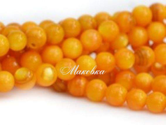 Бусины ракушка 27 шар 4 мм, 1 низка, желтые Бусины ракушка 27 шар 4 мм, 1 низка, желтые