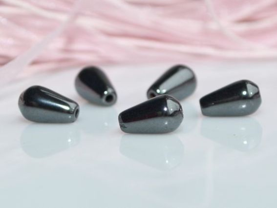 Бусина БК-024, гематит, капля, 1 шт Бусина БК-024, гематит, капля, 1 шт