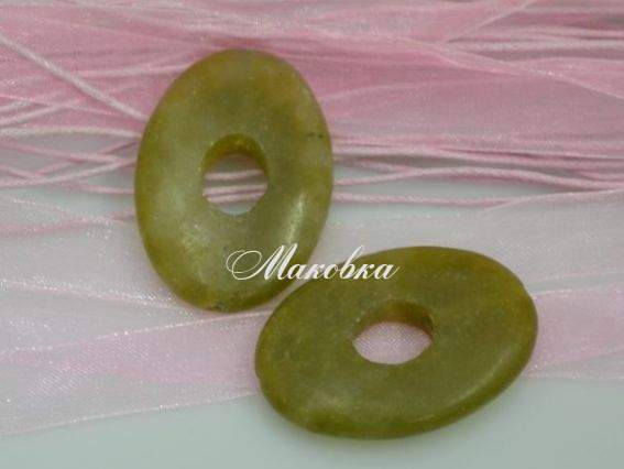 Бусина БК-007, нефрит, овал