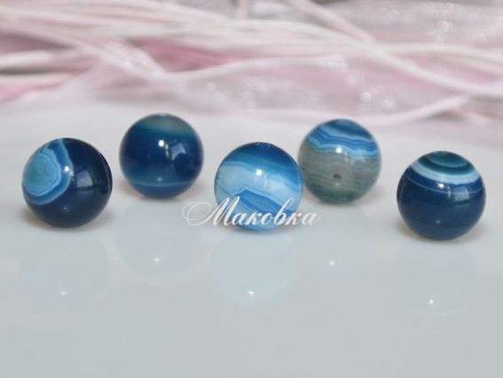 Намистина БК-017, мереживний агат, куля 10 мм, 1 шт синій Намистина БК-017, мереживний агат, куля 10 мм, 1 шт синій