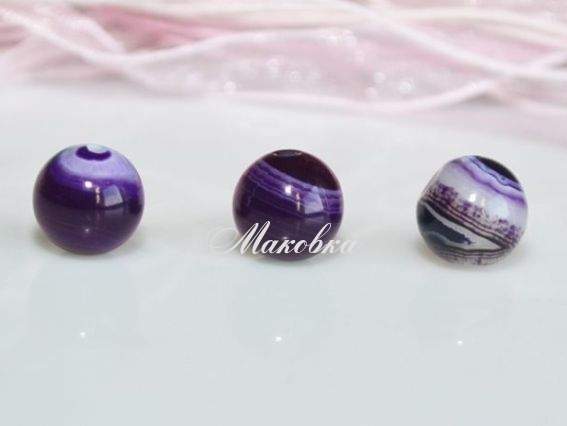 Намистина БК-018, мереживний агат, куля 10 мм, 1 шт, фіолетовий Намистина БК-018, мереживний агат, куля 10 мм, 1 шт, фіолетовий