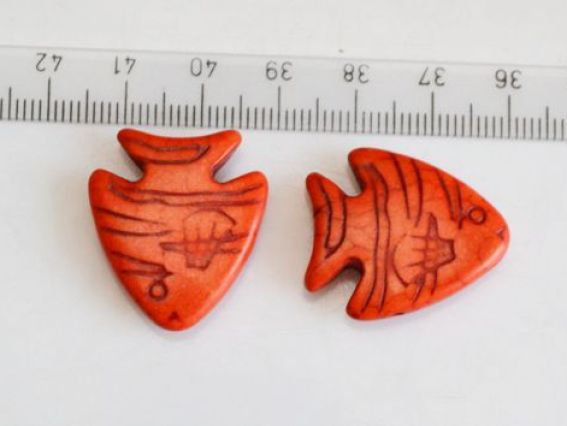 Бусина БК-022 -5 бирюза Рыба 26х23 мм, красная, 1 шт Бусина БК-022 -5 бирюза Рыба 26х23 мм, красная, 1 шт