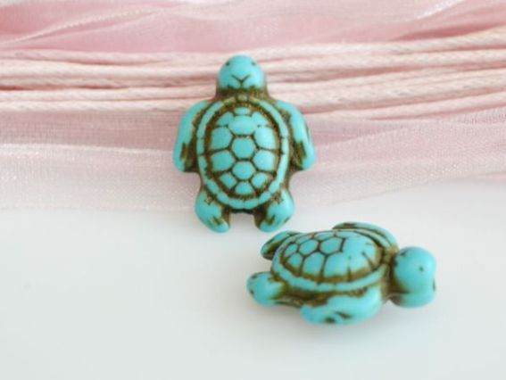 Бусина БК-27 Черепаха 18х14х7 мм бирюза, 1 шт голубая Бусина БК-27 Черепаха 18х14х7 мм бирюза, 1 шт голубая