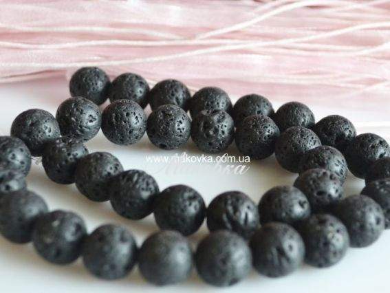 Бусины НК-66 из лавы Шар 12 мм, низка Бусины НК-66 из лавы Шар 12 мм, низка