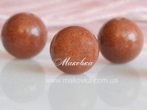 Бусина БК-31 авантюрин Шар 10 мм, 1 шт, коричневая