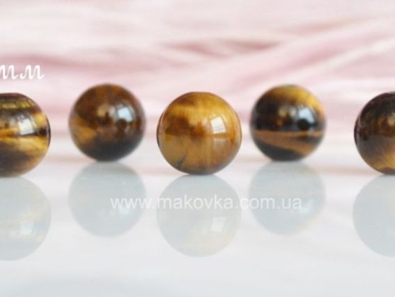 БК-34 натуральная Бусина Тигровый глаз, 10 мм, 1 шт