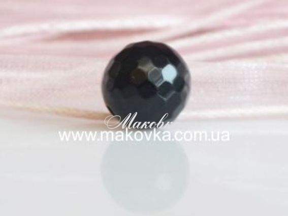 Бусина БК-37 Агат граненный, 10 мм, 1 шт, черный Бусина БК-37 Агат граненный, 10 мм, 1 шт, черный