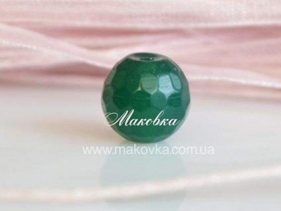 Бусина БК-40 Агат граненный, 10 мм, 1 шт, зеленый Бусина БК-40 Агат граненный, 10 мм, 1 шт, зеленый
