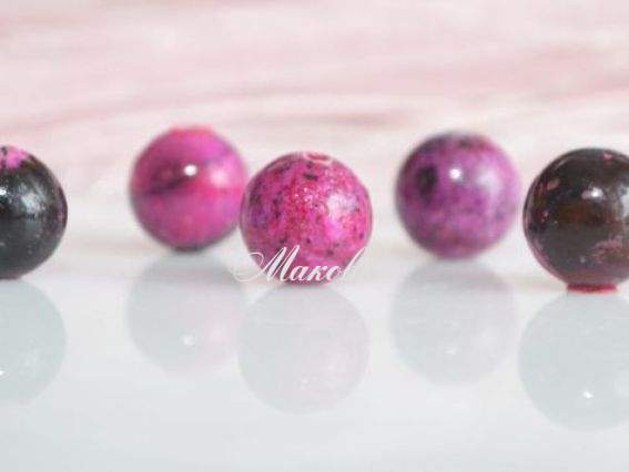 Бусина БК-47 прессованный камень, 10 мм, 1 шт, малиново-пурпурные Бусина БК-47 прессованный камень, 10 мм, 1 шт, малиново-пурпурные