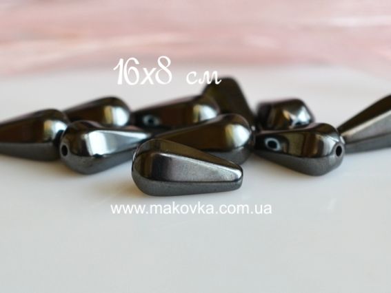 Бусина БК-61, гематит Капля 16х8 мм, 1 шт Бусина БК-61, гематит Капля 16х8 мм, 1 шт