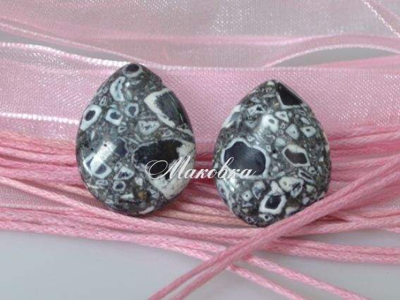 Бусина БК-89 Бирюза мозаика, капля 20х15 мм, 1 шт, черно-серая Бусина БК-89 Бирюза мозаика, капля 20х15 мм, 1 шт, черно-серая