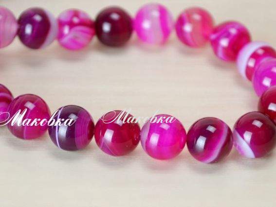 Намистина БК-004, мереживний агат, куля 10 мм, 1 шт, рожевий Намистина БК-004, мереживний агат, куля 10 мм, 1 шт, рожевий