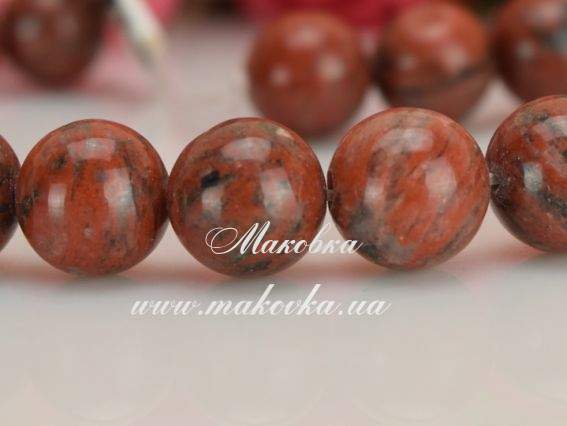 Бусина БК-113 Джаспер кунжут, шар 12 мм , 1 шт