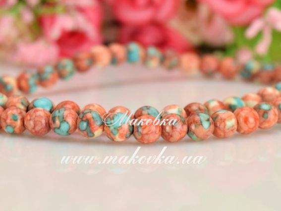 Бусина БК-114 Бирюза Мозаичная, шар 6 мм, 1 шт Бусина БК-114 Бирюза Мозаичная, шар 6 мм, 1 шт