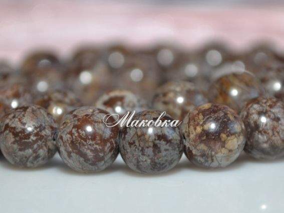 Бусина БК-96 Обсидиан снежный 12 мм, шар, 1 шт Бусина БК-96 Обсидиан снежный 12 мм, шар, 1 шт