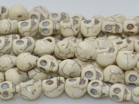 Бусина Череп №06, бирюза, 13х10 мм, 1 шт белая Бусина Череп №06, бирюза, 13х10 мм, 1 шт белая