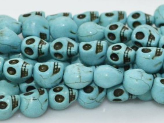 Бусина Череп №08, бирюза, 13х10 мм, 1 шт голубая Бусина Череп №08, бирюза, 13х10 мм, 1 шт голубая