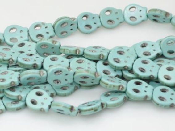 Бусина Череп №10 плоский, бирюза, 15х13 мм, 1 шт голубая Бусина Череп №10 плоский, бирюза, 15х13 мм, 1 шт голубая