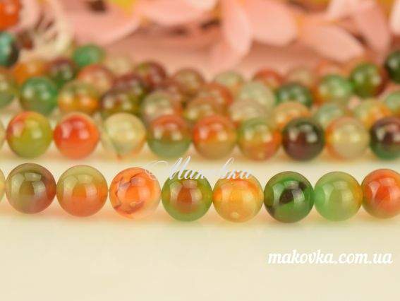 Бусина БК-128 Агат малахитовый, шар 10 мм  Бусина БК-128 Агат малахитовый, шар 10 мм 